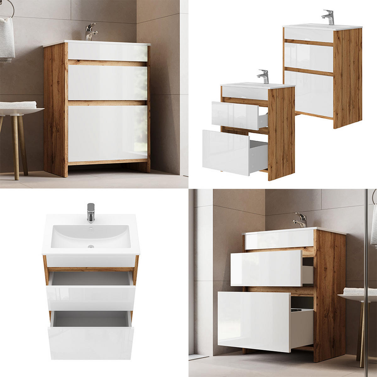 Honigeiche, Holzwerkstoff (59.6/81.9/40cm) - Vicco