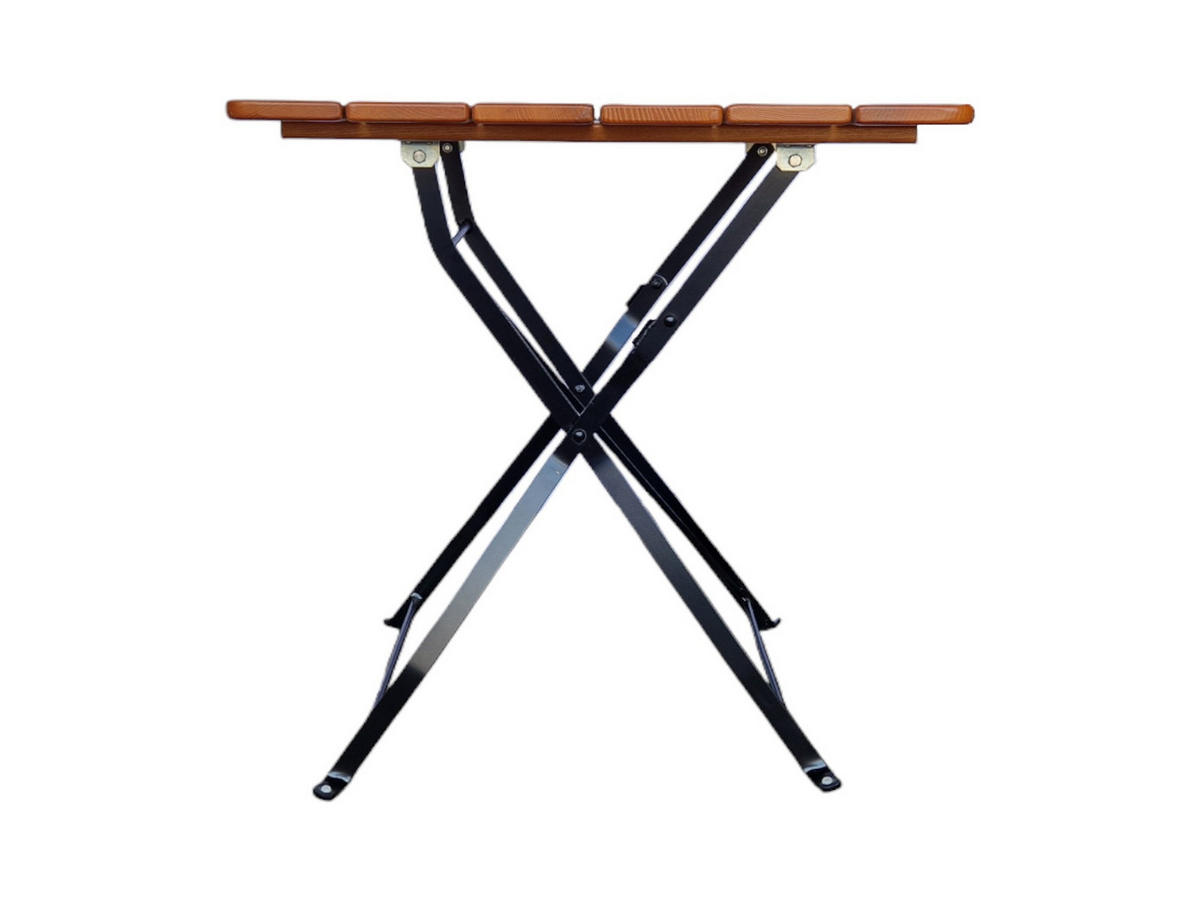 BIERGARTENTISCH BERGTAL 74x70x70cm Klappbar Eschenholz Schwarz/Brau 2 Personen - Braun, Holz (70/70/74cm) - CHEFGASTRO