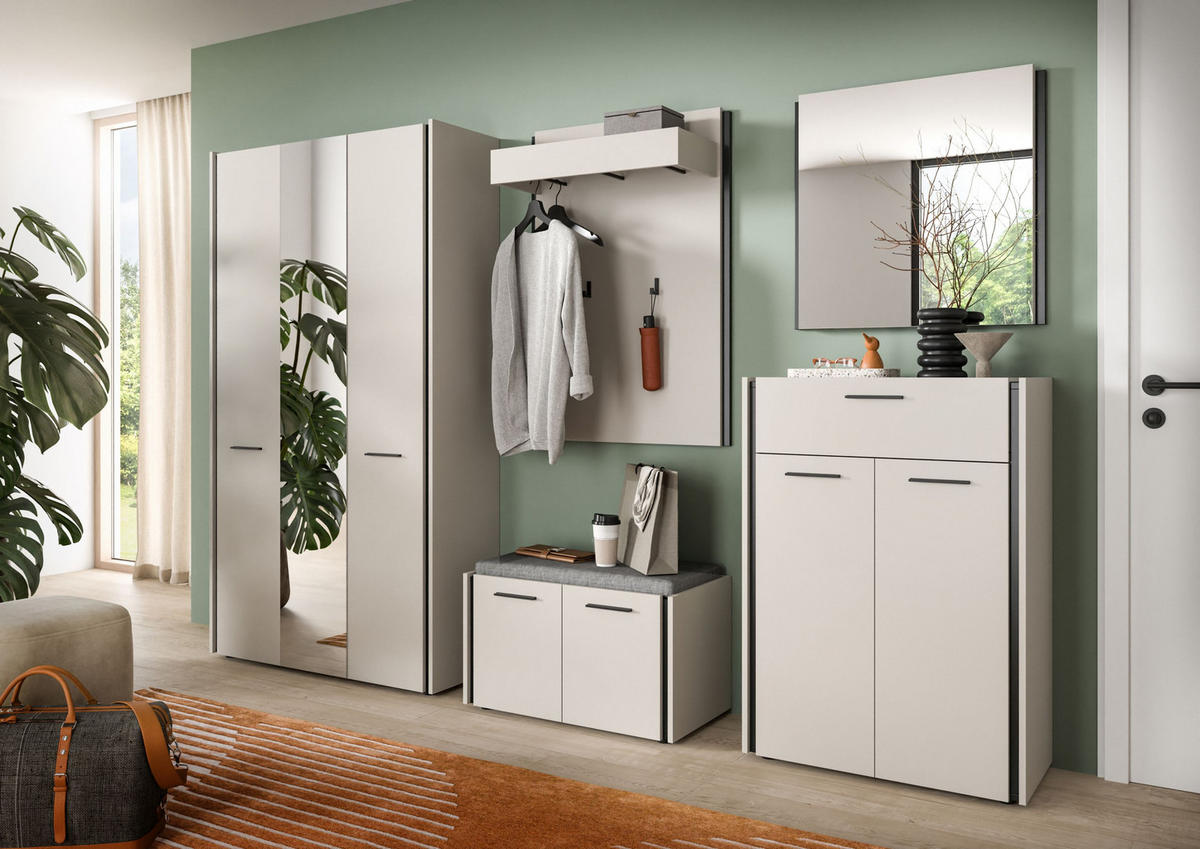 SITZBANK INKL. SITZKISSEN Emil Kaschmir 75/40/42 cm - Beige, Holzwerkstoff (75/42/40cm) - Xonox