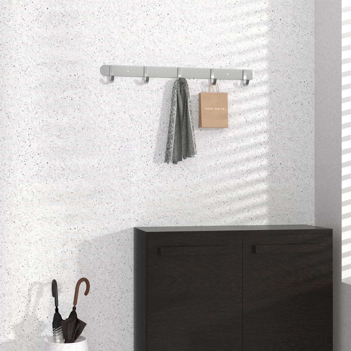 HAKENLEISTE 38.1/4.7/4.7 cm - Silberfarben, Metall (4.7/4.7/38.1cm) - Intirilife
