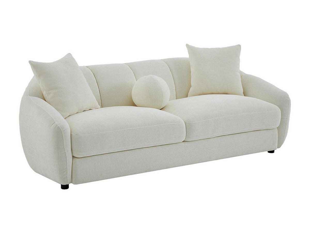 SOFA - 3 Personen - stoff - elfenbeinfarben Nafeki - Weiß, Textil (216/78/96cm) - Vente-Unique