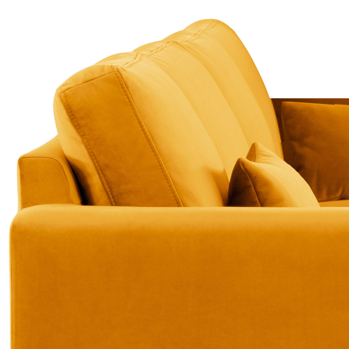 ECKSOFA mit Longchair - Eichefarben/Gelb, Eichenholz/Textil (281/153cm) - home24