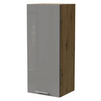 KÜCHENHÄNGESCHRANK W4/40 Essen Grau Hochglanz / Eiche Artisan Matt 40 / 32,5 / 96cm - Eiche Artisan/Grau, Holz/Holzwerkstoff (40/96/32.5cm) - Feldmann-Wohnen