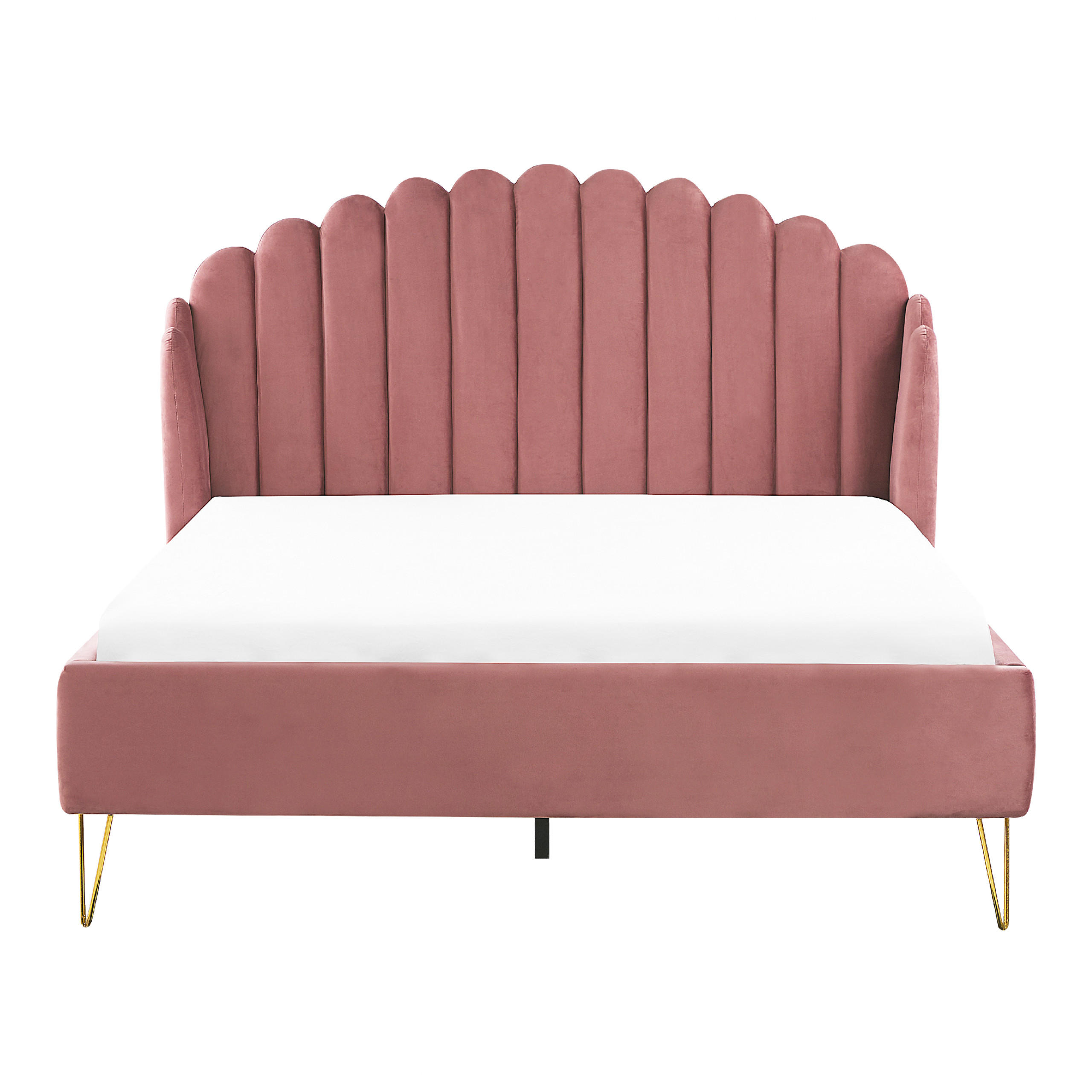 POLSTERBETT 140/200cm Rosa Ambillou - Pink, Textil (140/200cm) - Beliani