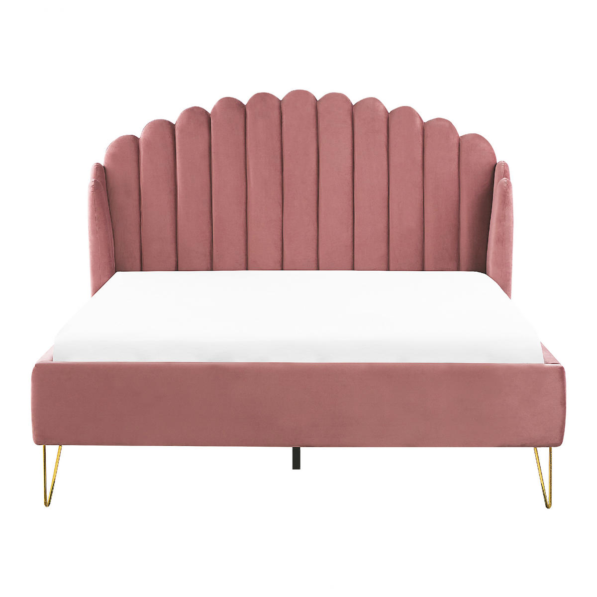 POLSTERBETT 140/200cm Rosa Ambillou - Pink, Textil (140/200cm) - Beliani
