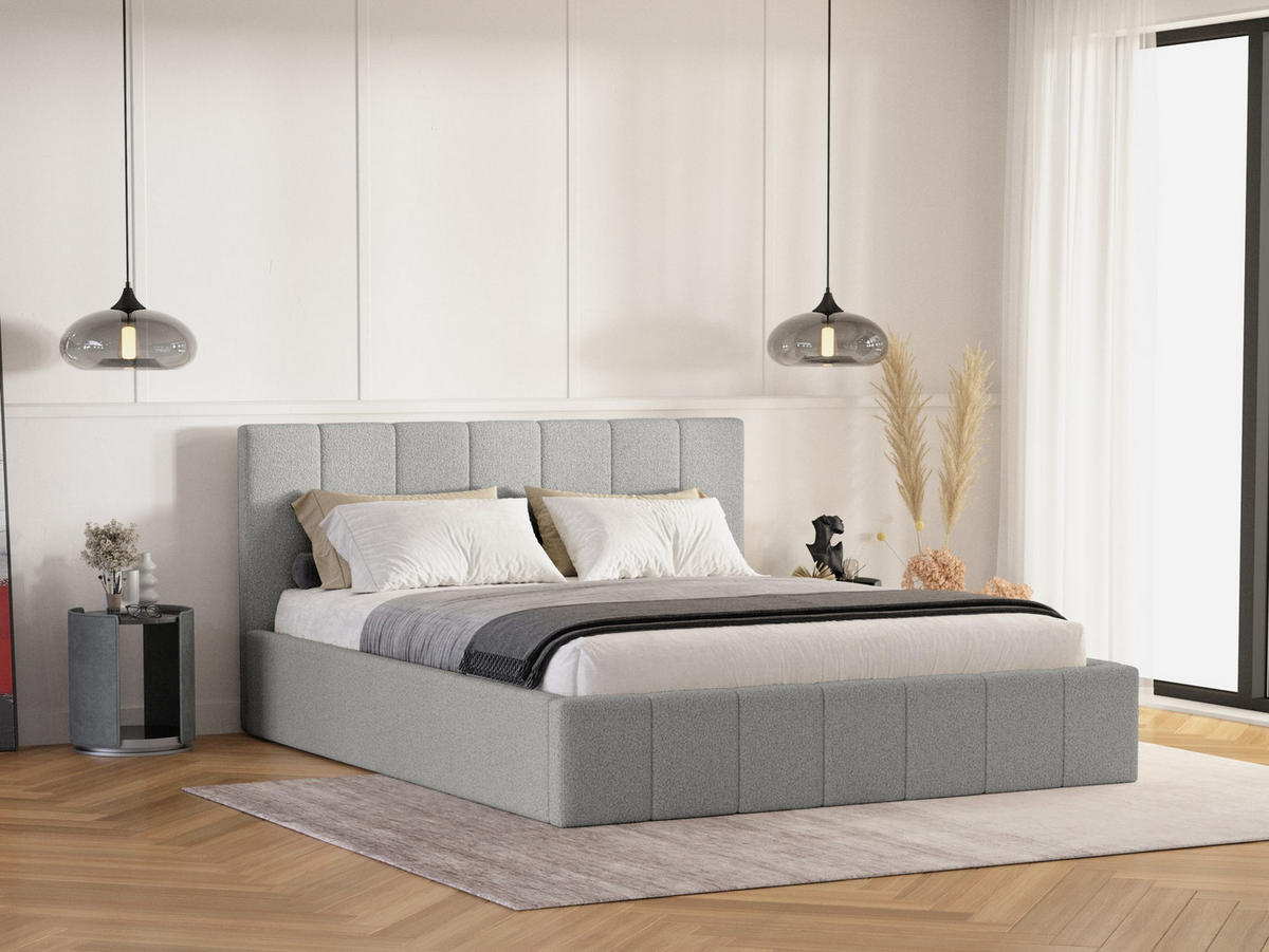 POLSTERBETT Malfo Slim 180x200 cm, Hellgrau - Grau, Textil (180/200cm) - Fedve