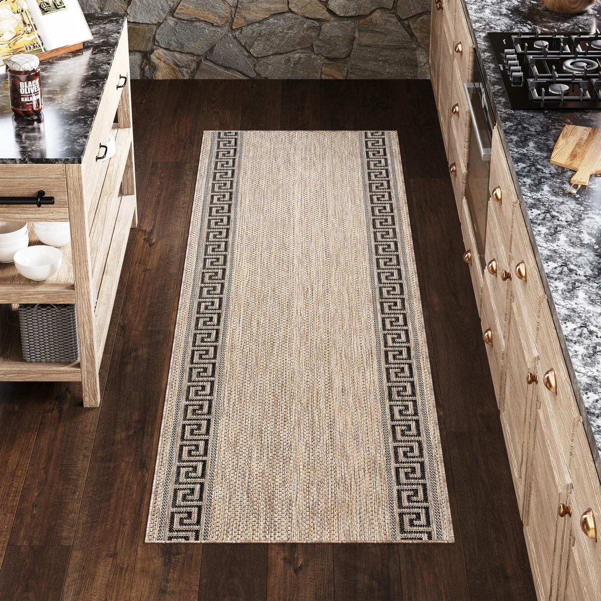 LÄUFER MELISSA Braun Modern Geometrisch 70/100 cm - Braun, Textil (70/100cm) - Tapiso