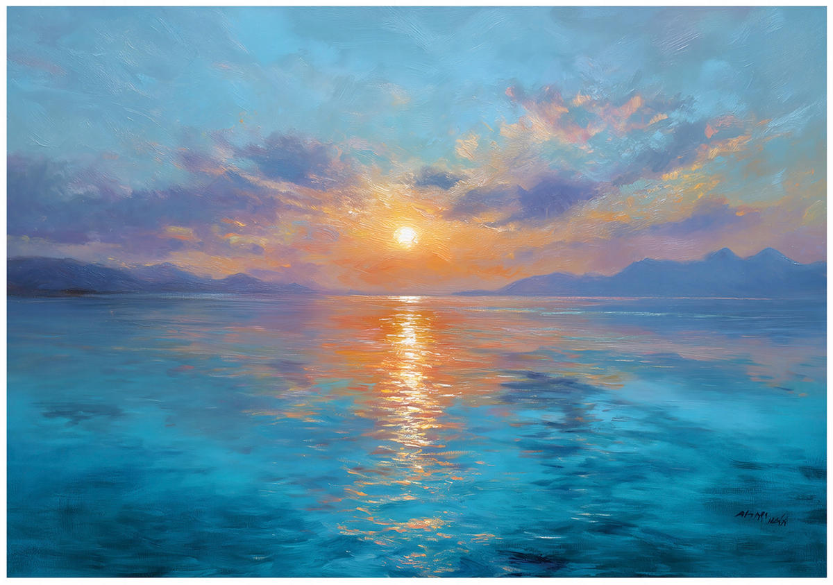 FOTOTAPETE Meer Sonne Blau 150x105 cm - Multicolor, Papier (150/105cm) - Wallarena