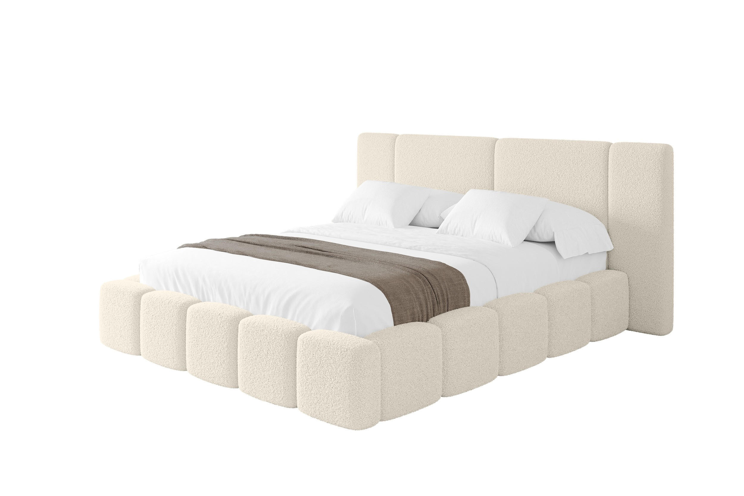 POLSTERBETT mit Bettkasten und Lattenrost, Bett mit Matratze H3/H4 - NILO 120x200 Beige - Champagner, Holzwerkstoff/Textil (120/200cm) - ALTDECOR