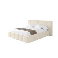 POLSTERBETT mit Bettkasten und Lattenrost, Bett mit Matratze H3/H4 - NILO 140x200 Beige - Champagner, Holzwerkstoff/Textil (140/200cm) - ALTDECOR