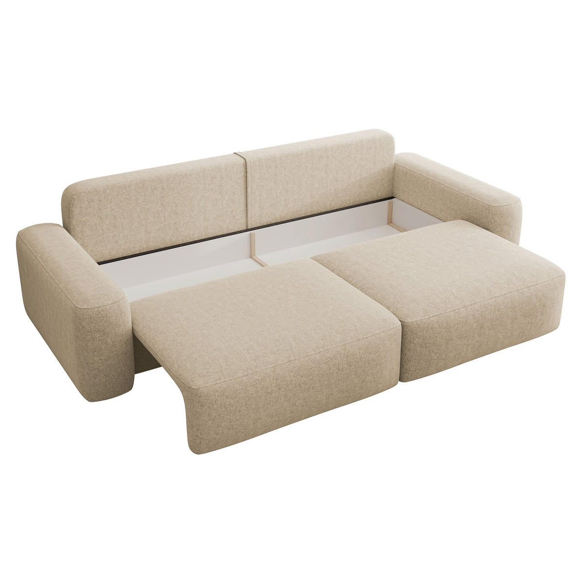 POHOVKA Carnos Béžová 3-místná - černá/béžová, textil/plast (257/82/105cm) - Selsey
