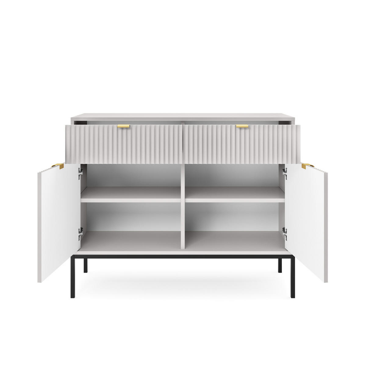 SIDEBOARD Vellore Grau 104 cm - Goldfarben/Schwarz, Holzwerkstoff/Metall (104/83/39cm) - Selsey