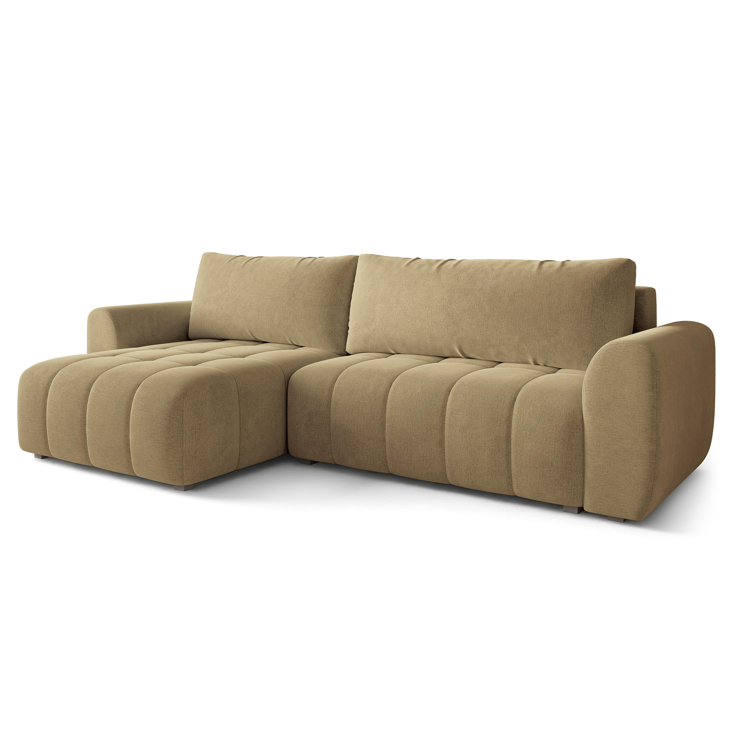 ECKSOFA MODARO CL Senfgelb Samtstoff mit Schlaffunktion - Currygelb, Holzwerkstoff/Textil (285/148cm) - MASSENO
