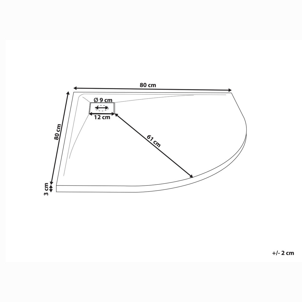 SPRCHOVÁ VANIČKA 80/80/3 cm Šedá Paron - šedá/tmavě šedá, plast (80/3/80cm) - Beliani