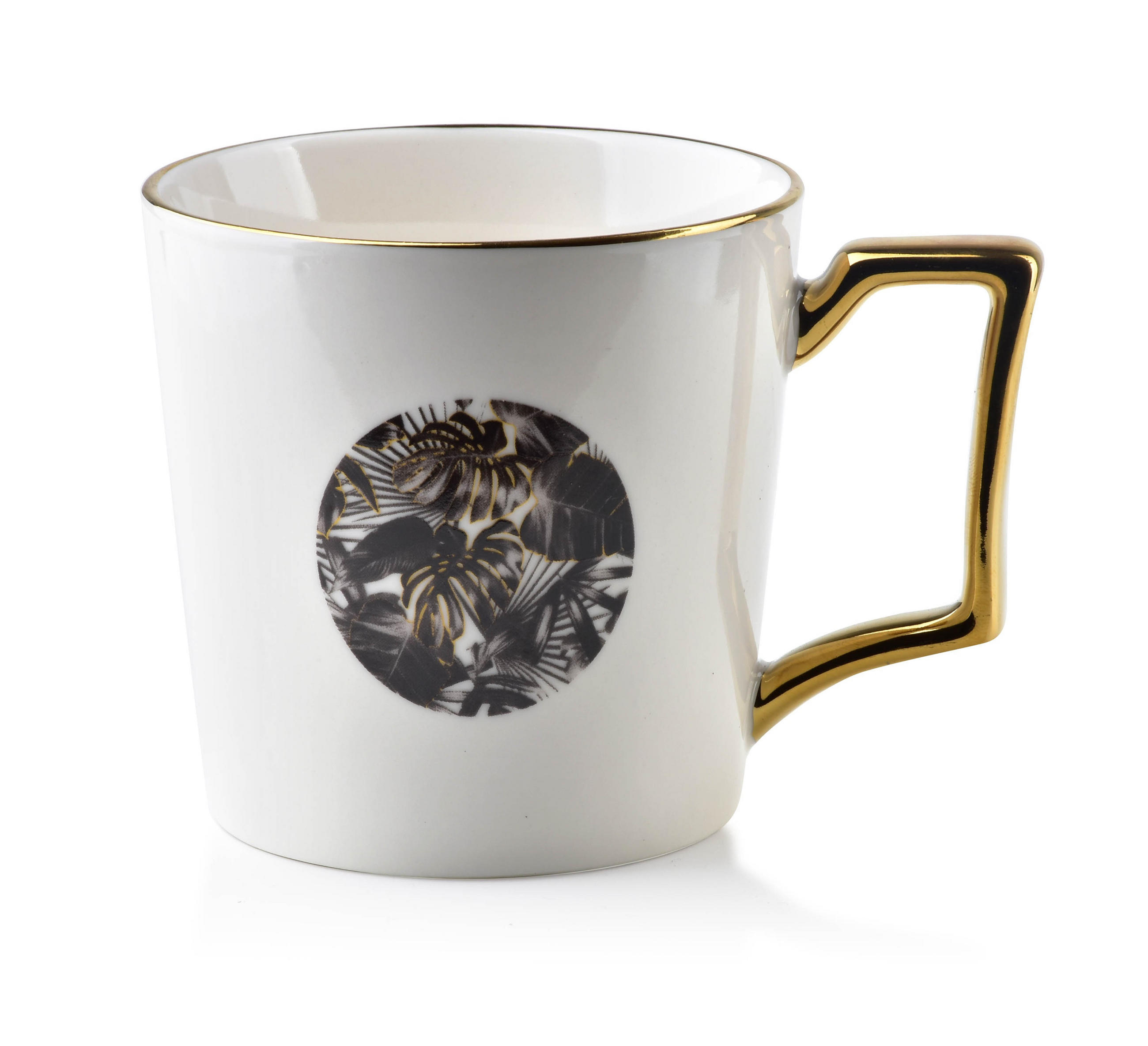BECHER Jungle Weiß 10/12.5/10.5 cm Keramik - Weiß, Keramik (0.4L) - Mondex