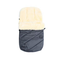 LAMMFELL-FUSSSACK Paat 2.0, anthracite - Dunkelgrau, Fell (45/85cm) - Kaiserbaby