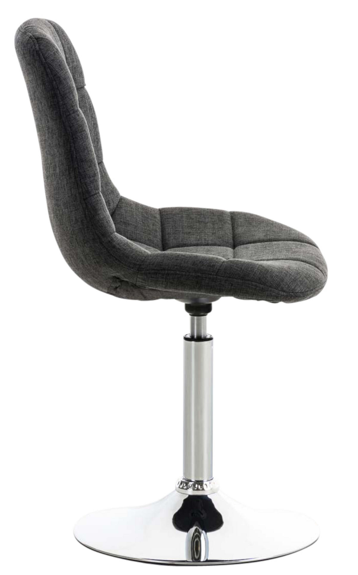 DREHSTUHL 2er Set Stoff dunkelgrau - Chromfarben/Dunkelgrau, Textil/Metall (48/84/52cm) - CLP
