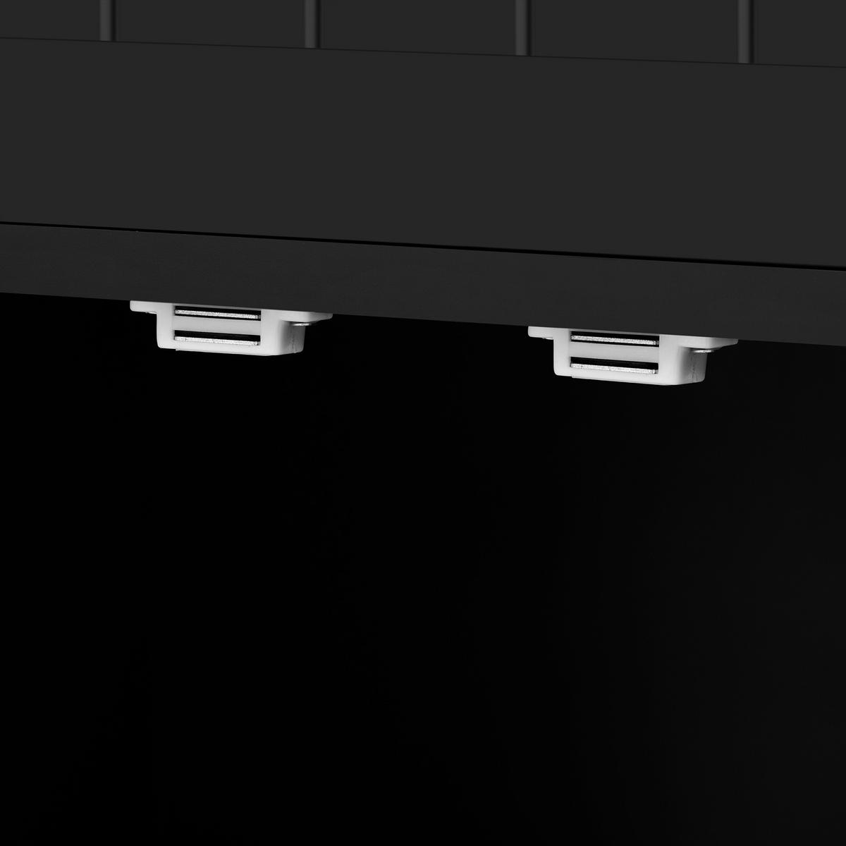 KÜCHENINSEL 112-180.5x45x92.2 cm Schwarz mit Ausziehplatte & Rollen - Schwarz, Holzwerkstoff (180.5/92.2/45cm) - Modfu