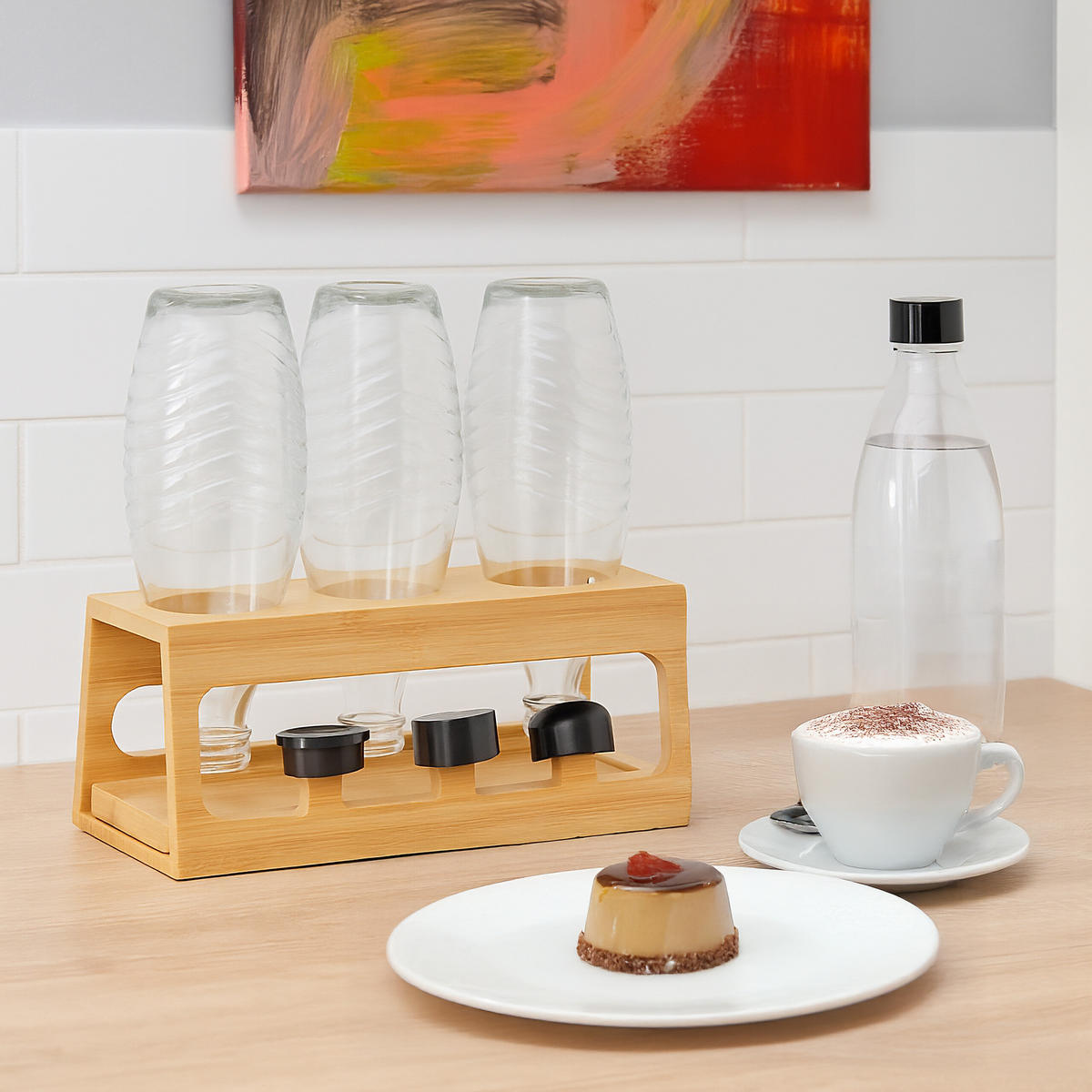 DRŽIAK na fľaše - svetlohnedá, drevo (29/12.5/14cm) - Relaxdays