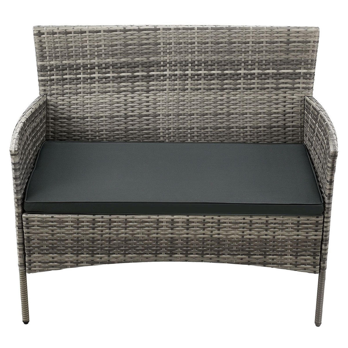 GARTENSET Fort Myers grau-meliert / dunkelgrau inkl. Abdeckung - Grau, Kunststoff/Metall - Juskys