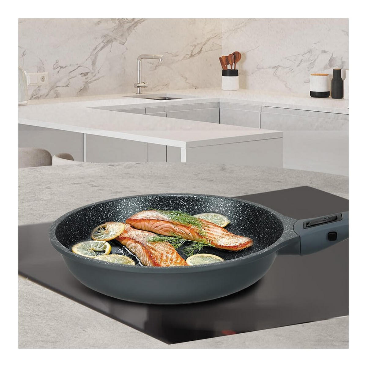 PFANNE Grau 41/22/5 cm MR120822 - Grau, Metall (22cm) - Maestro 