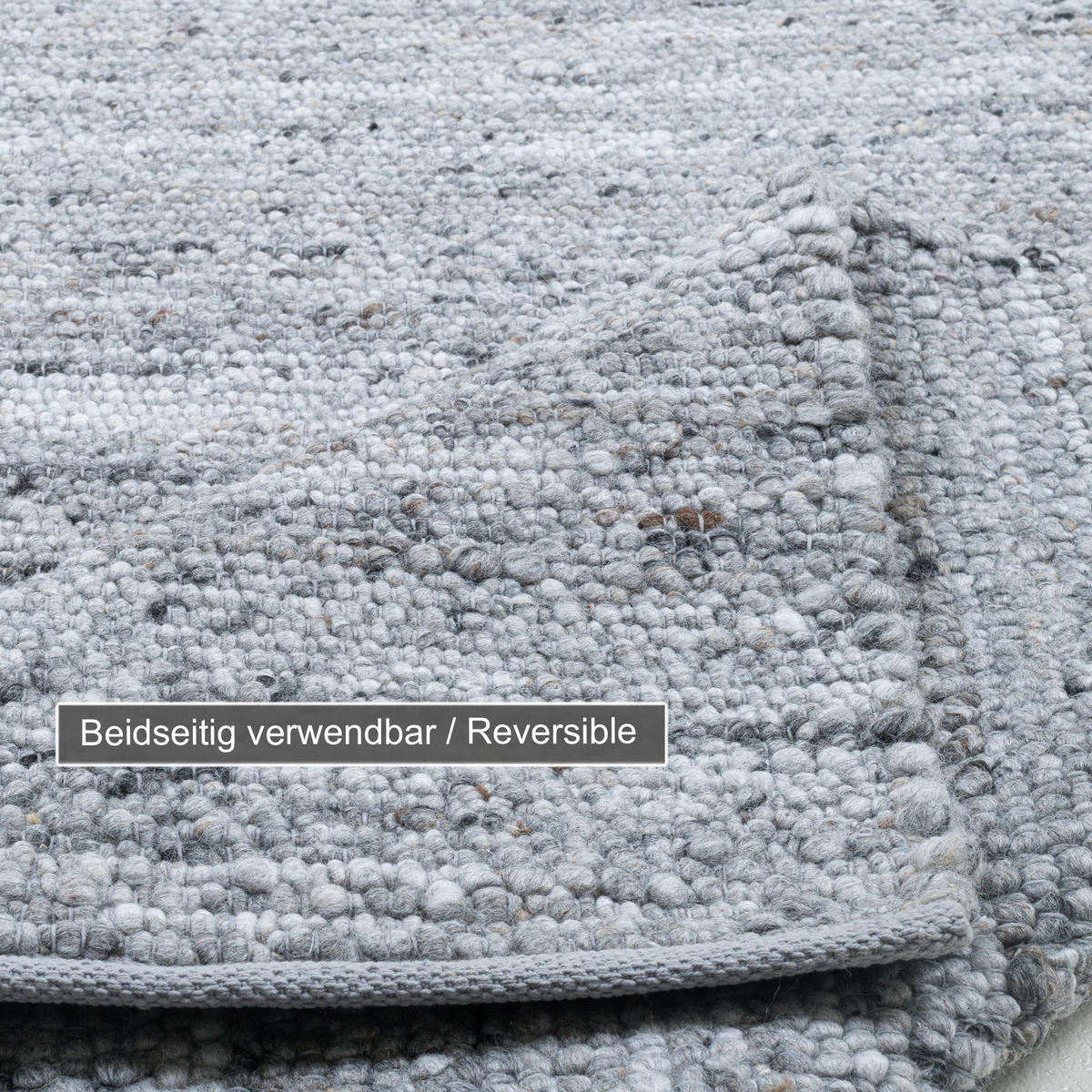 HANDWEBETEPPICH Malli, modern, strapazierfähig, pflegeleicht 200x300 cm - Blaugrau, Textil (200/300cm) - Rug and Roll