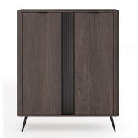 HIGHBOARD Veris dub Dunin 113 cm - čierna/tmavohnedá, kov/kompozitné drevo (113.2/134.2/38cm) - Selsey