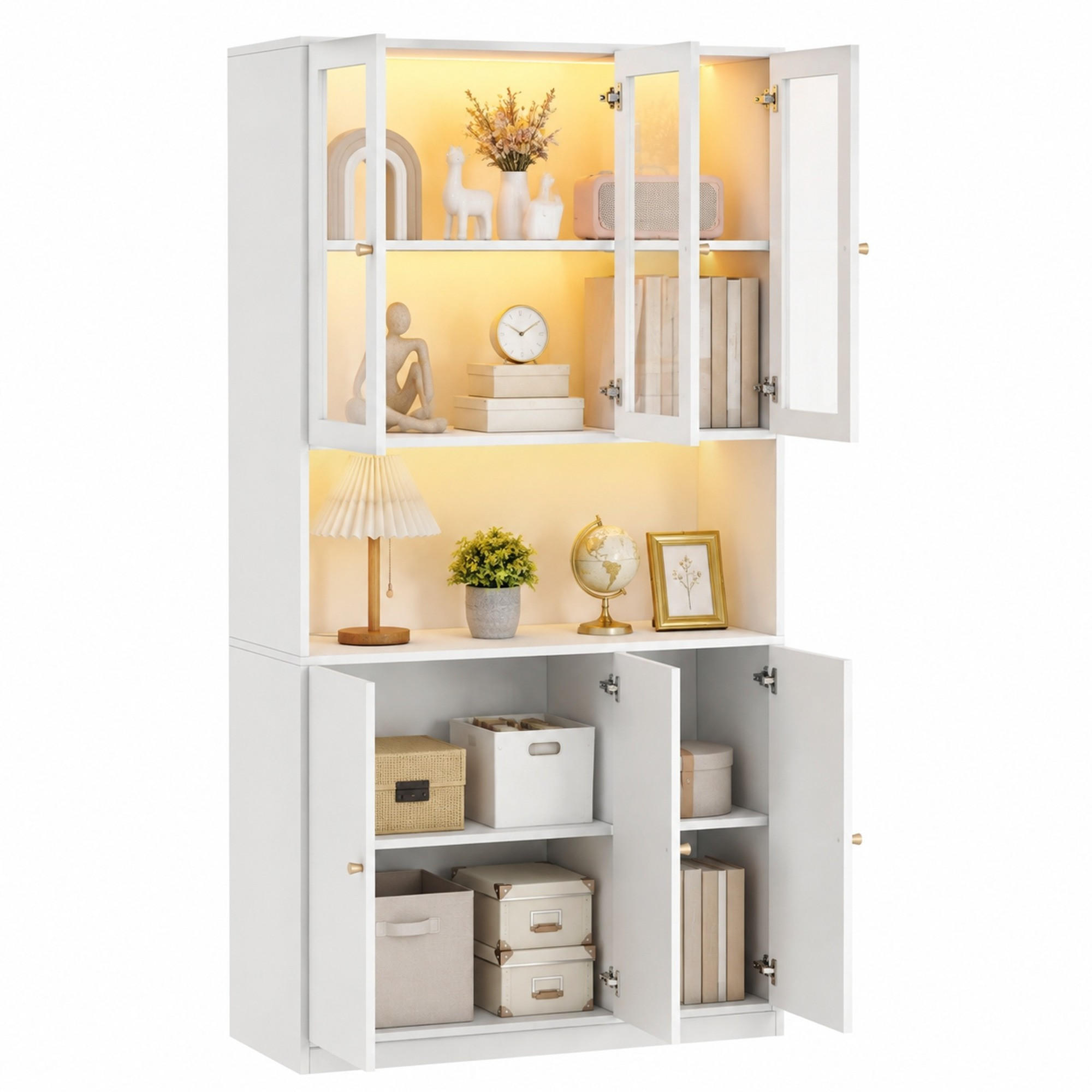 Beauniv Bücherschrank Weiß 35x200x100 cm