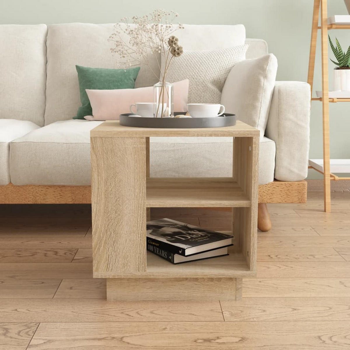 COUCHTISCH Sonoma-Eiche 40x40x43 cm Holzwerkstoff - Beige, Holzwerkstoff (40/40/43cm) - furnicato