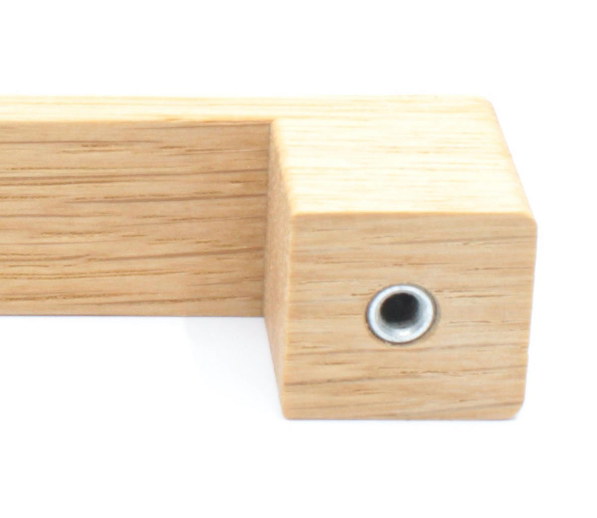 MÖBELGRIFF BA 128mm, Schrankgriff Eiche massiv, Holzgriff, Türgriff - Naturfarben, Holz (2/2.8/15cm)