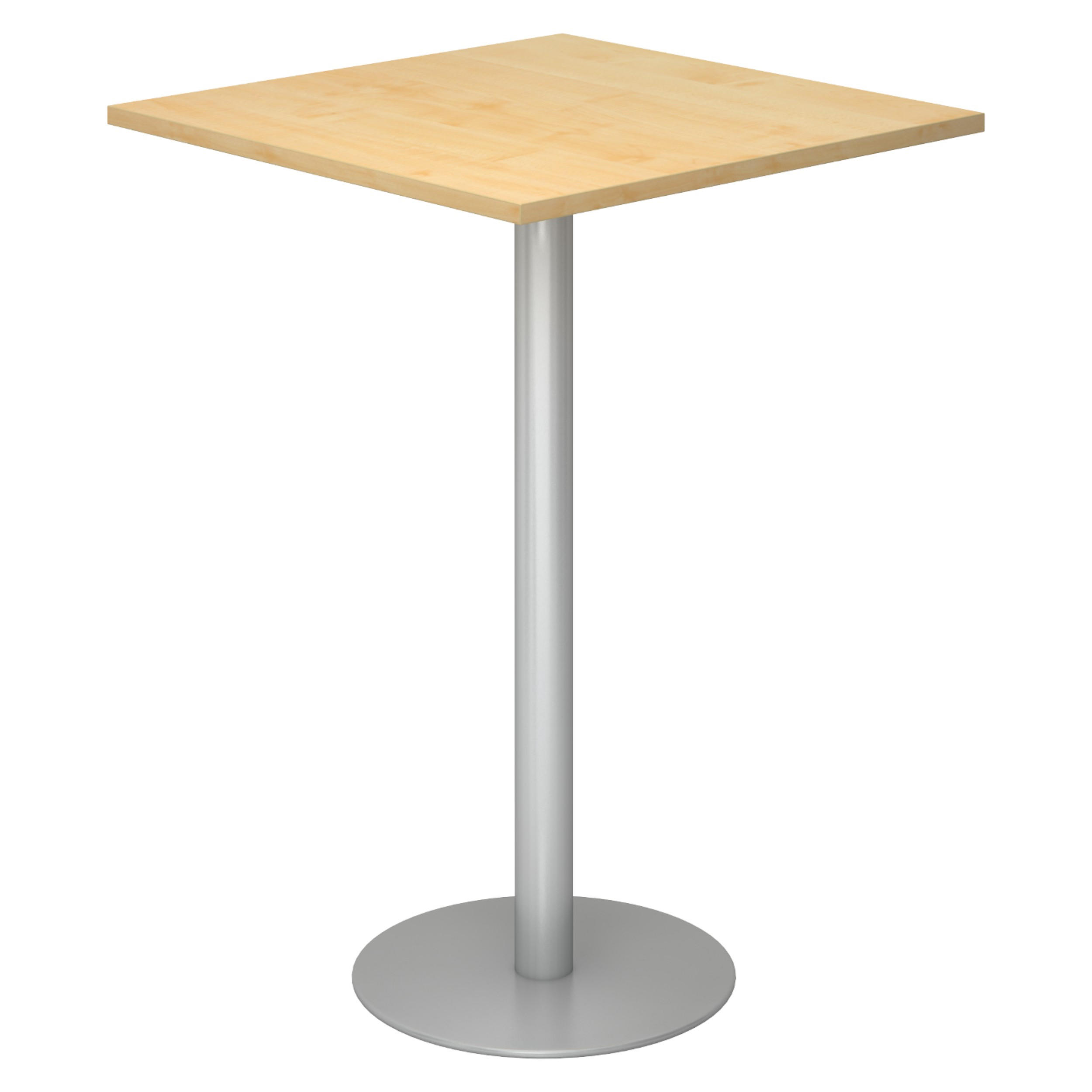 STEHTISCH eckig STH 80/80/111,6 cm in Ahornfarben/Silberfarben - Silberfarben/Ahornfarben, Holzwerkstoff (80/80/111.6cm) - bümö