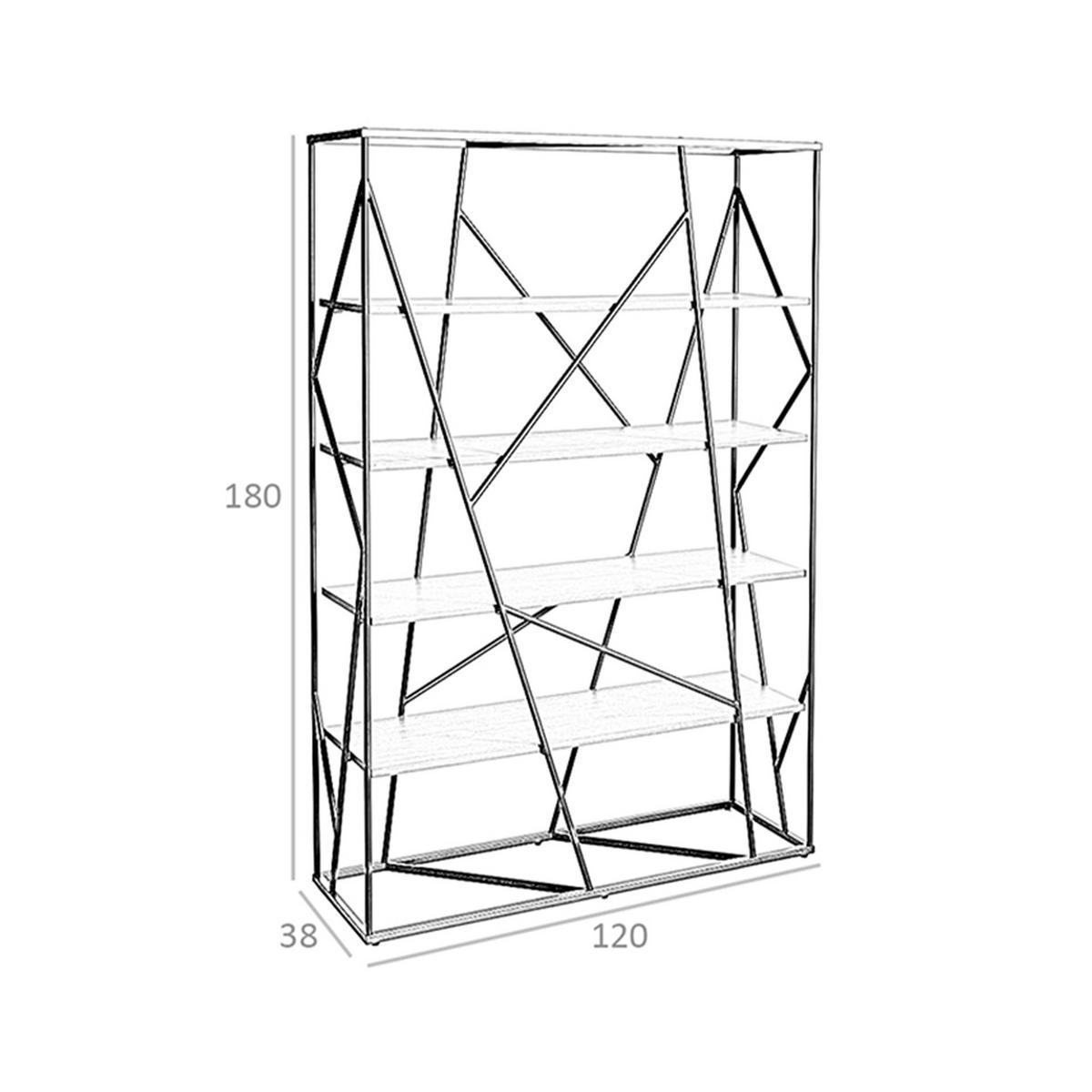 REGAL Regale aus Nussbaum und schwarzem Stahl 120/38/180 cm - Walnussfarben/Schwarz, Holz (120/180/38cm) - ANGEL CERDA