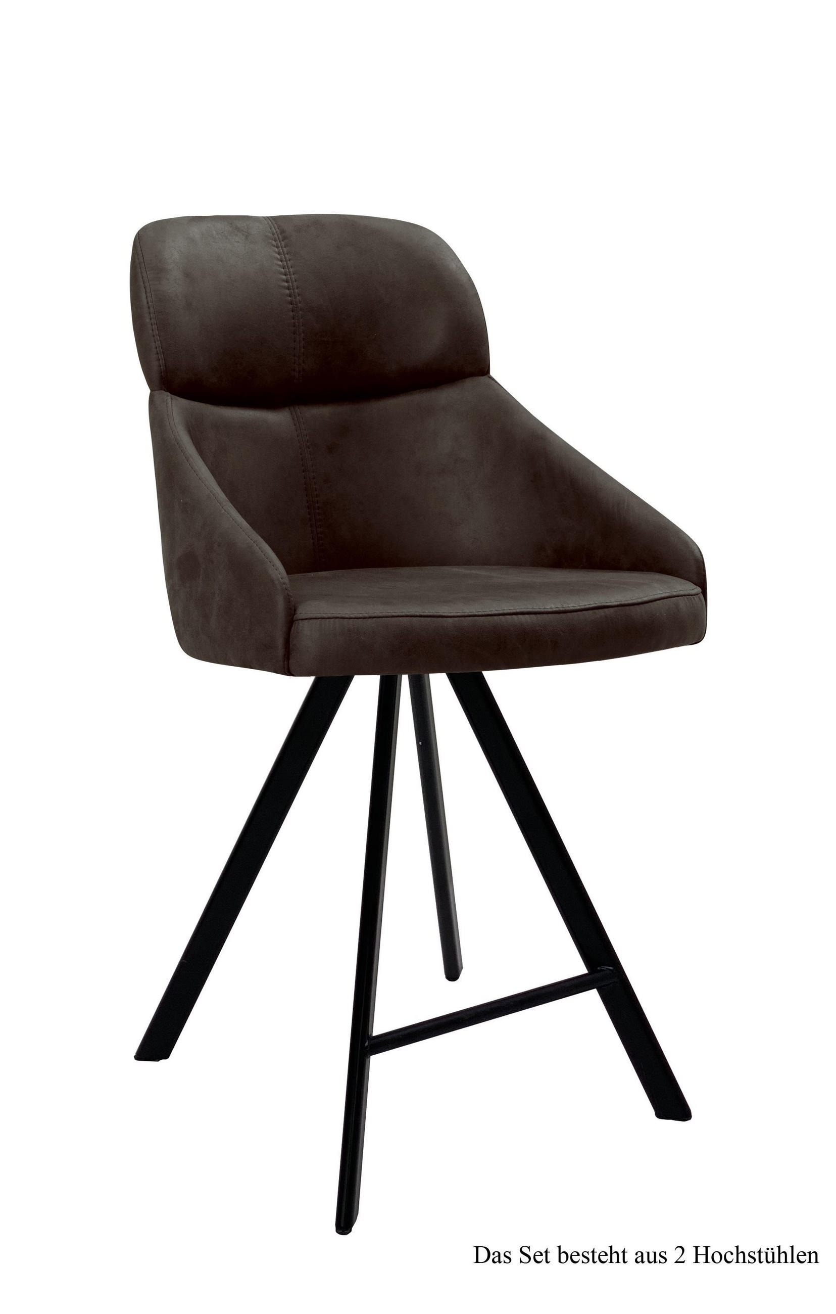 THEKENSTUHL (2er-Set) Derzhka 52x99x63 Schwarz/Espresso - Dunkelbraun/Schwarz, Kunststoff (63/99/52cm) - 58aufmkessel