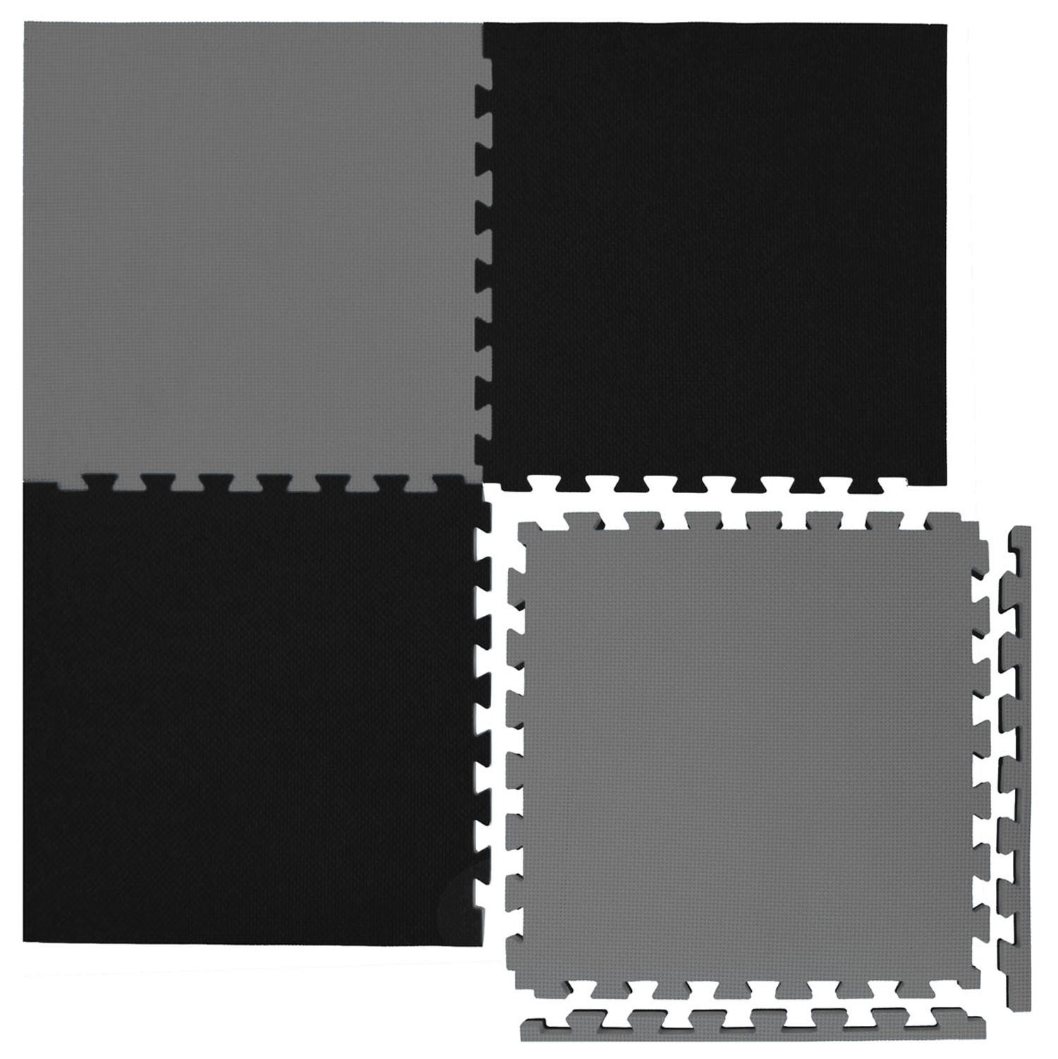 BODENSCHUTZMATTE 50x50x2 cm, Schwarz, 4er Set - Schwarz, Kunststoff (50/50cm) - eyepower