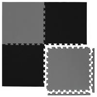 BODENSCHUTZMATTE 50x50x2 cm, Schwarz, 4er Set - Schwarz, Kunststoff (50/50cm) - eyepower