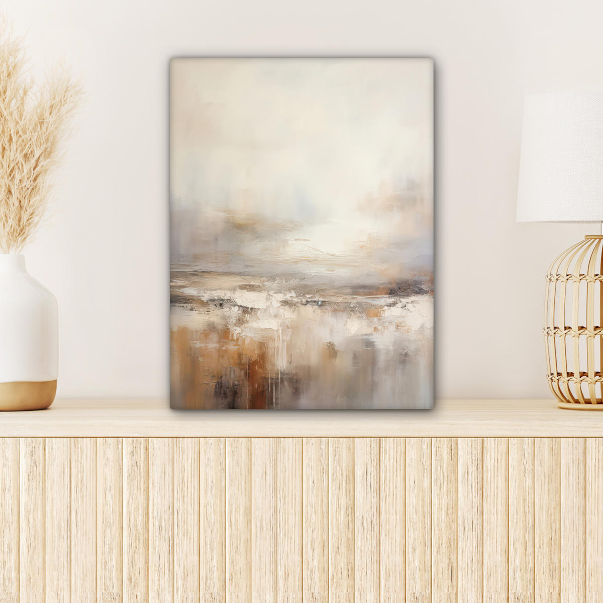 LEINWANDBILD - Kunst - Industriell - Grau - Braun - Abstrakt - 30x40 - Bilder - Sandfarben, Textil (30/40cm) - MuchoWow