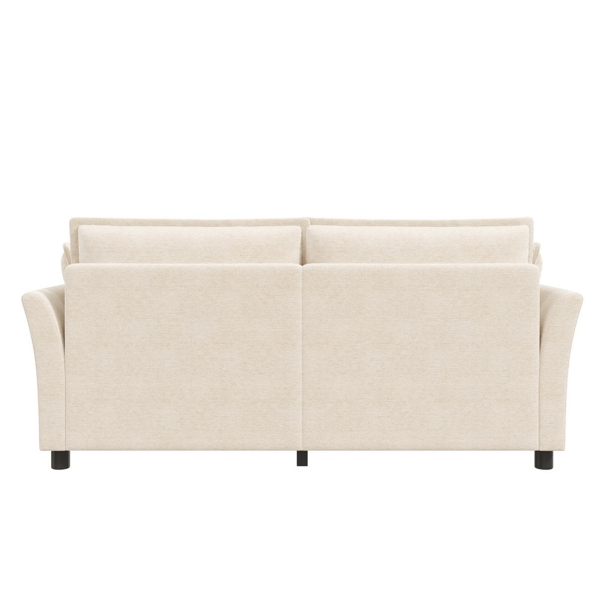 2-SITZER-SOFA DE-33210 mit dicken Polstern und Armlehnenkissen Beige - Beige, Metall (155/87/81cm) - ComfortXL