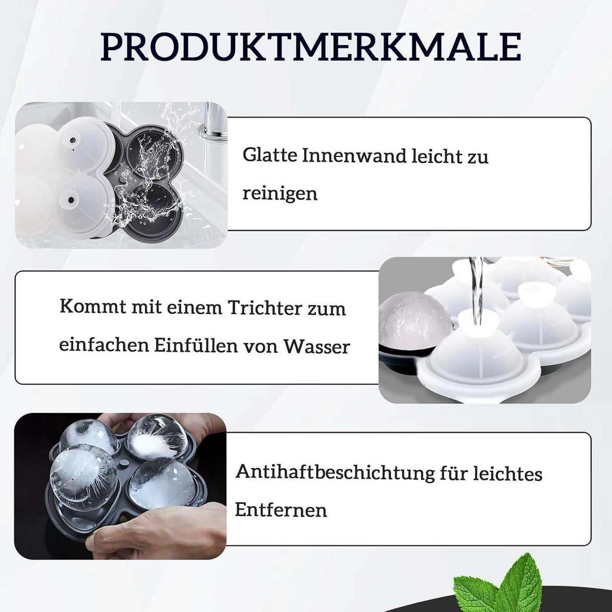 EISWÜRFELFORM 2er-Set Silikon 6 cm rund - Multicolor, Kunststoff (15.8/6/15.8cm)