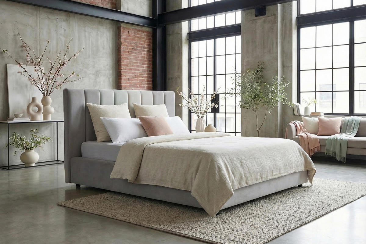 POLSTERBETT CATTURA Grau Velvet - Grau, Textil (140/200cm) - KAWOLA