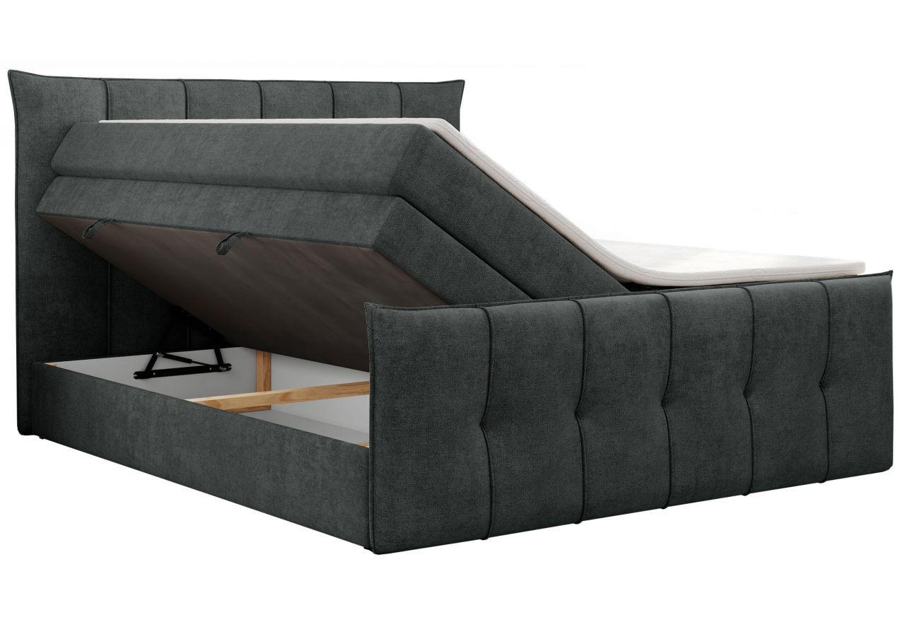 Thumbnail - KS Home Concept Boxspringbett, Anthrazit, Textil, H3, 140x200 cm, Schlafzimmer, Betten, Boxspringbetten