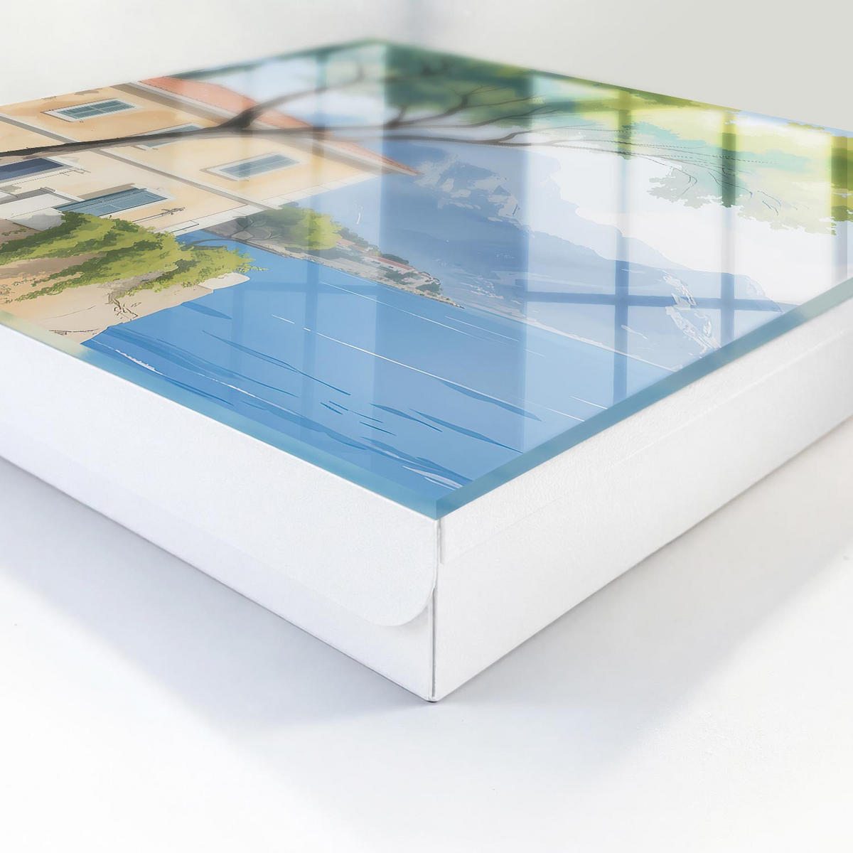 SCHLÜSSELBOX Weiß 30x30 cm – Türöffnung nach rechts - Die Ruhe der Natur - Grün, Metall (30/30/5cm) - TULUP