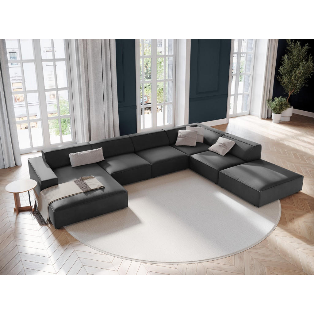 Thumbnail - Micadoni Panoramasofa, Grau, Textil, 7-Sitzer, U-Form, 262x70x364 cm, Hergestellt in Europa, Oeko-Tex®, Wohnzimmer, Sofa...