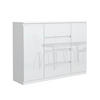 KOMMODE NUDO 120/101,5/39cm mit 4 Schubladen 2 Türen Weiß - Weiß Hochglanz/Weiß, Holzwerkstoff (120/101.5/39cm) - MASSENO