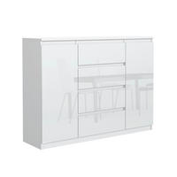 KOMMODE NUDO 138,5/101,5/39cm mit 4 Schubladen 2 Türen Weiß - Weiß Hochglanz/Weiß, Holzwerkstoff (138.5/101.5/39cm) - MASSENO