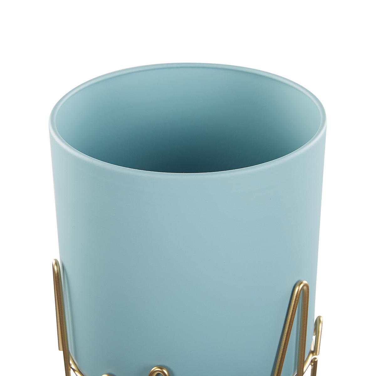 PFLANZENSTÄNDER Metall blau/gold 39 cm Kalandra - Blau/Goldfarben, Metall (39cm) - Beliani