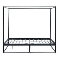 HIMMELBETT Kristianstad mit Matratze - Schwarz, Textil/Metall (120/200cm) - [en.casa]