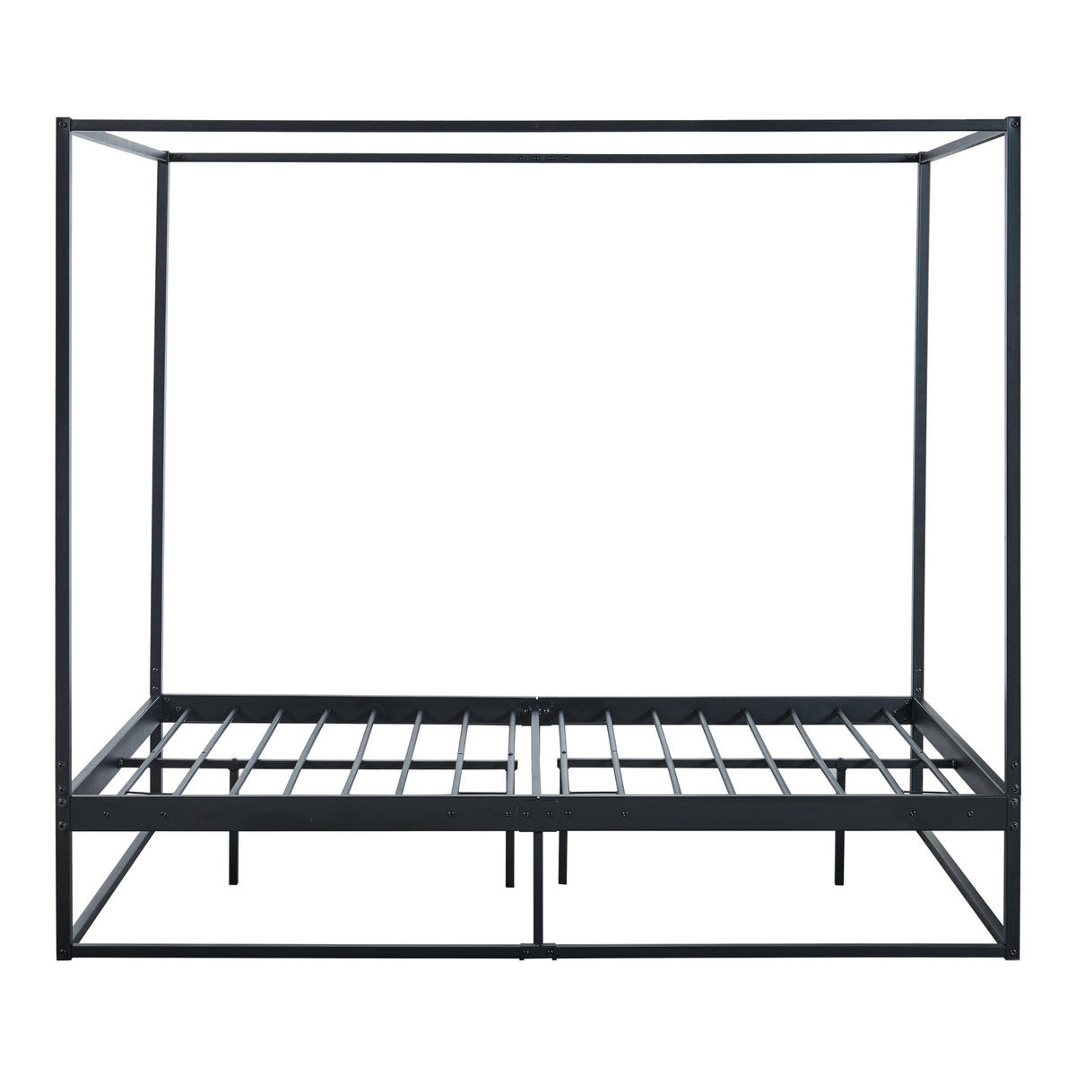HIMMELBETT Kristianstad - Schwarz, Metall (120/200cm) - [en.casa]