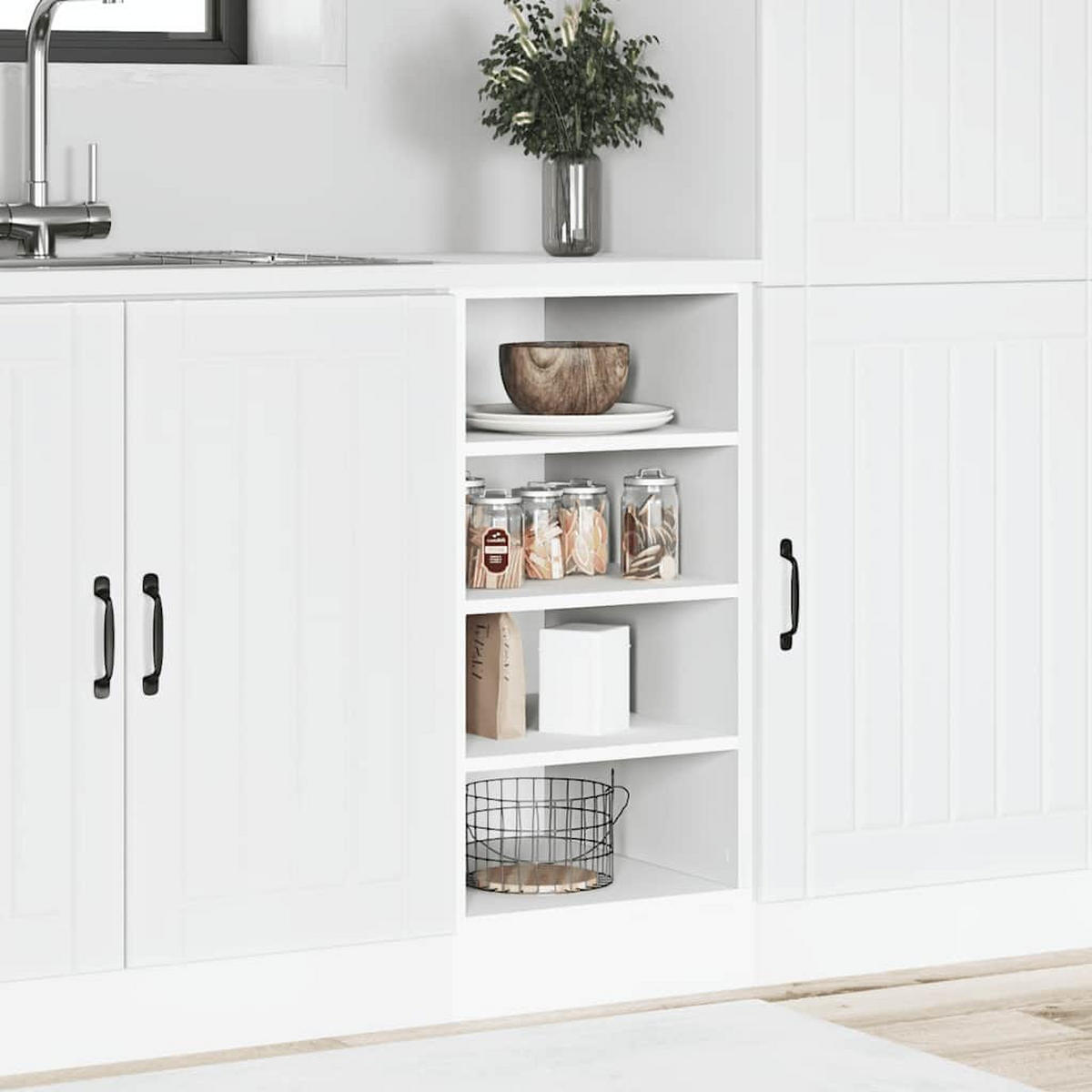 UNTERSCHRANK Riga Weiss 40/44,5/81,5 Cm Holzwerkstoff - Weiß, Holzwerkstoff (44.5/81.5/40cm) - vidaXL