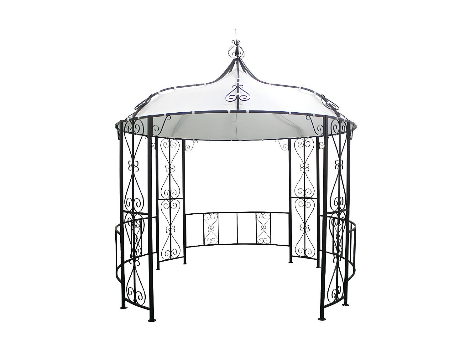 GARTENPAVILLON - 300cm x 300cm - Stahl - schwarz - TILCARA - Schwarz, Metall (300/198/300cm) - Vente-Unique