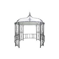 GARTENPAVILLON - 300cm x 300cm - Stahl - schwarz - TILCARA - Schwarz, Metall (300/198/300cm) - Vente-Unique